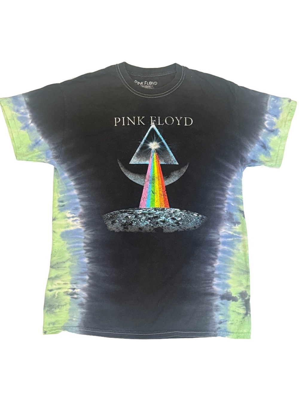 Pink Floyd Dark Side Moon World Tour 72 Tie Dye Prism Grunge Band Tee S/M
